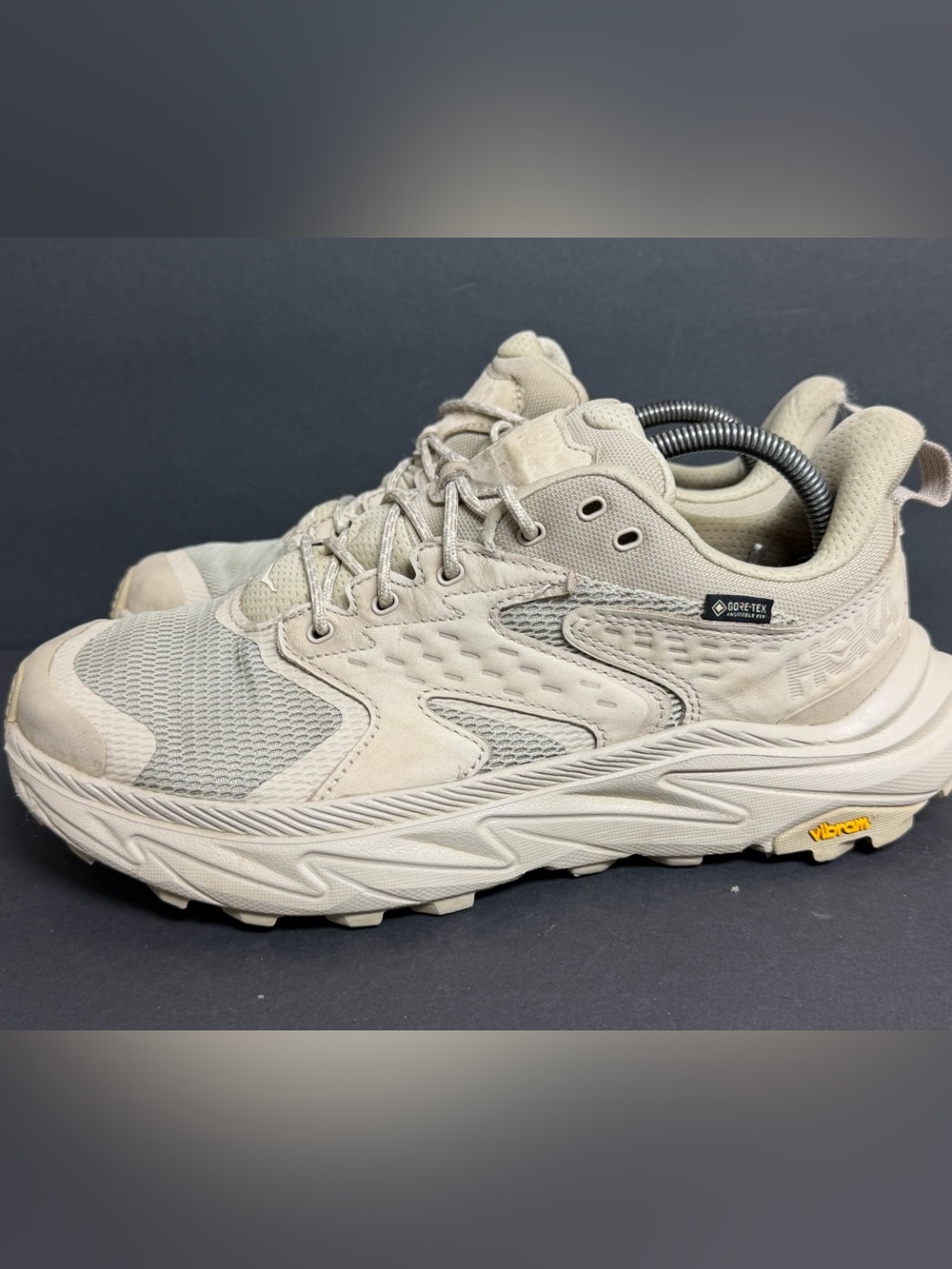 HOKA ONE ONE Anacapa 2 Low Gore Tex Raw Linen Oat Milk 1141632-RWL Men's Size 9D